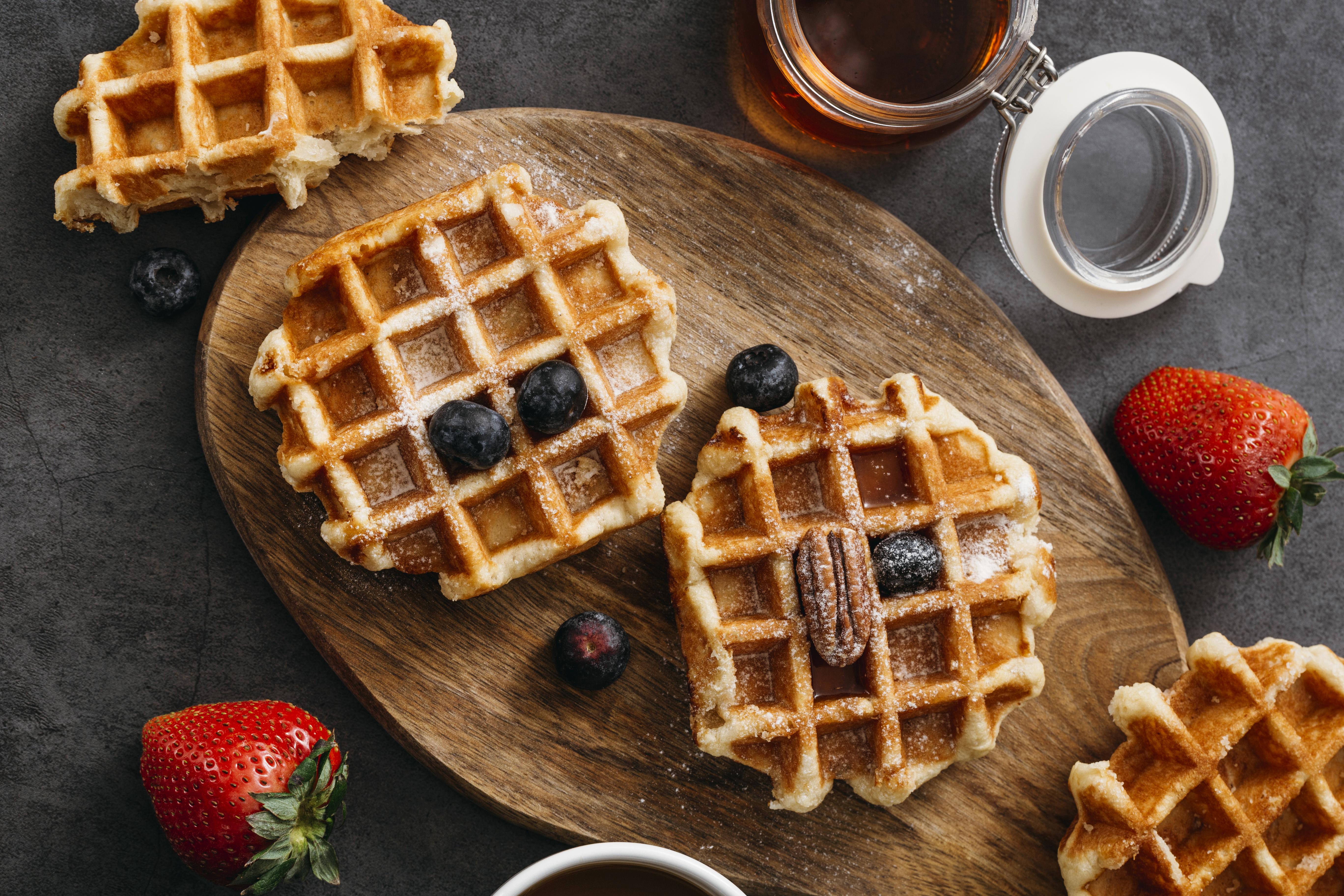 waffles with strawberries